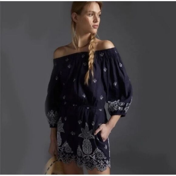 Farm Rio / Anthropologie Jackie Embroidered Romper in size women small - Picture 6 of 10